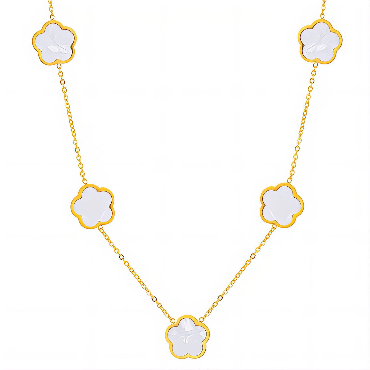 "Flower Meadow" Necklace, 18K Gold Plated Steel