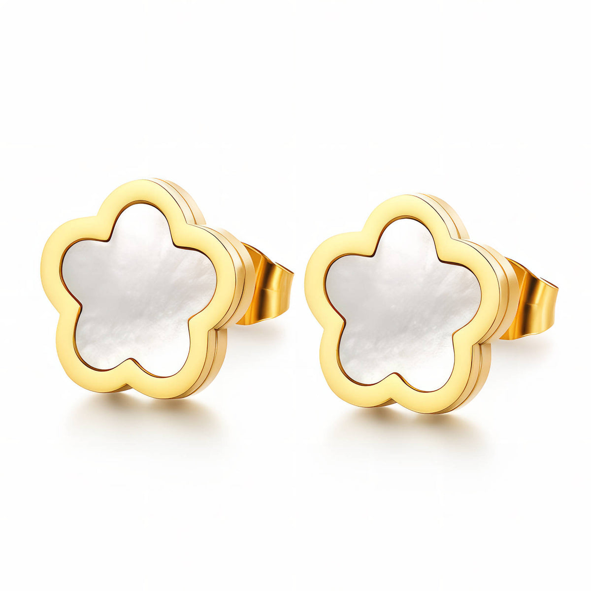 "Flowers" PVD Gold-Plated Stainless Steel Earrings - Intensity