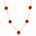 "Flowers" Necklace, 18K Gold Plated Steel