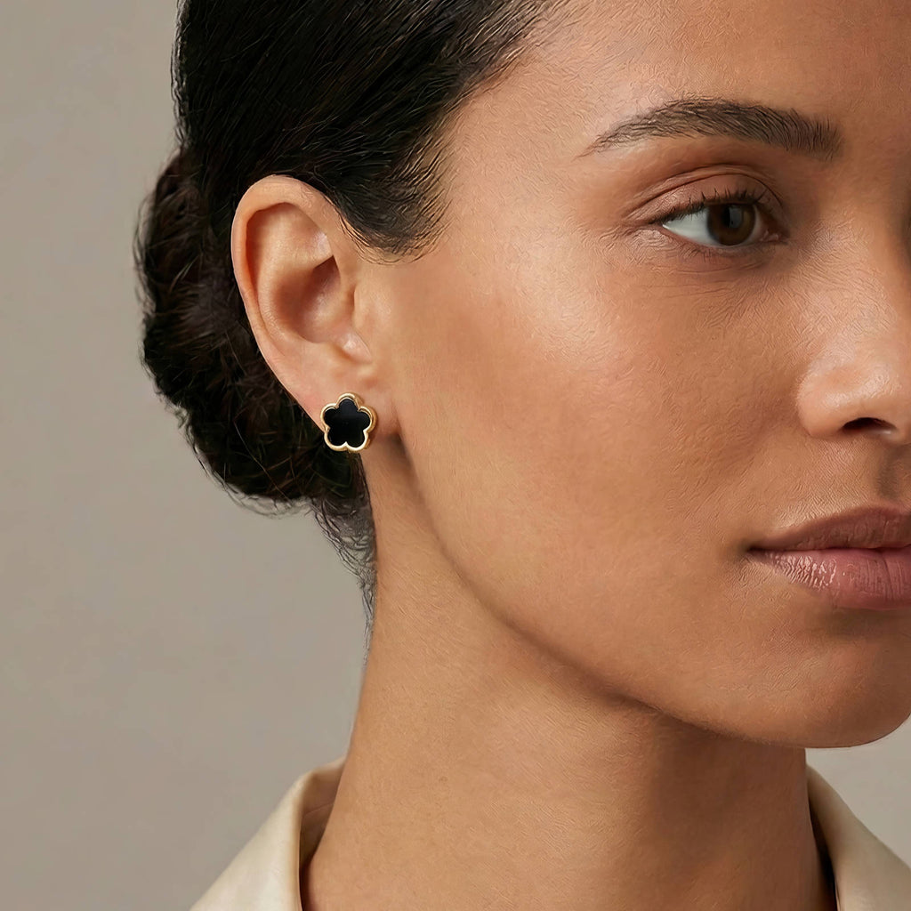 "Flowers" PVD Gold-Plated Stainless Steel Earrings - Intensity