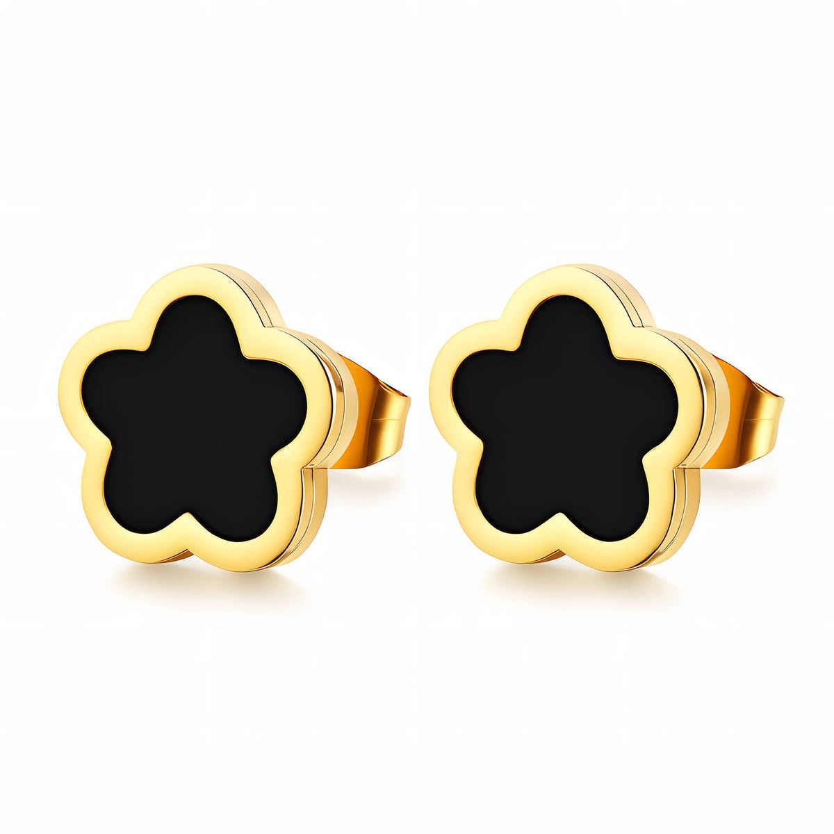"Flowers" PVD Gold-Plated Stainless Steel Earrings - Intensity