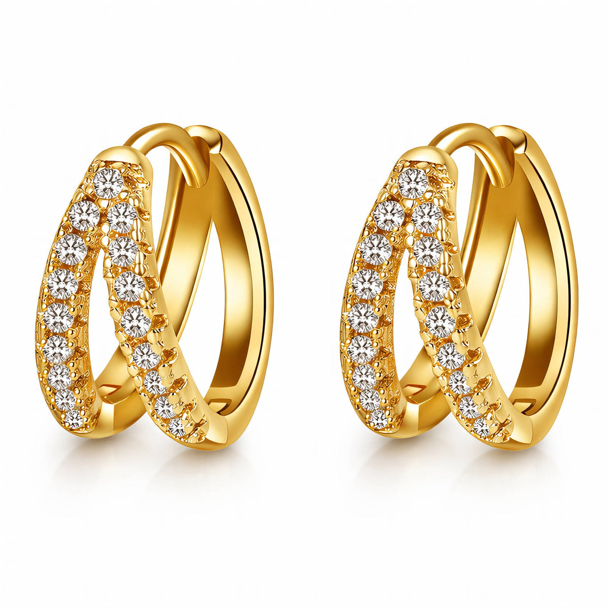PVD Gold-Plated Brass Earrings - Crystalic