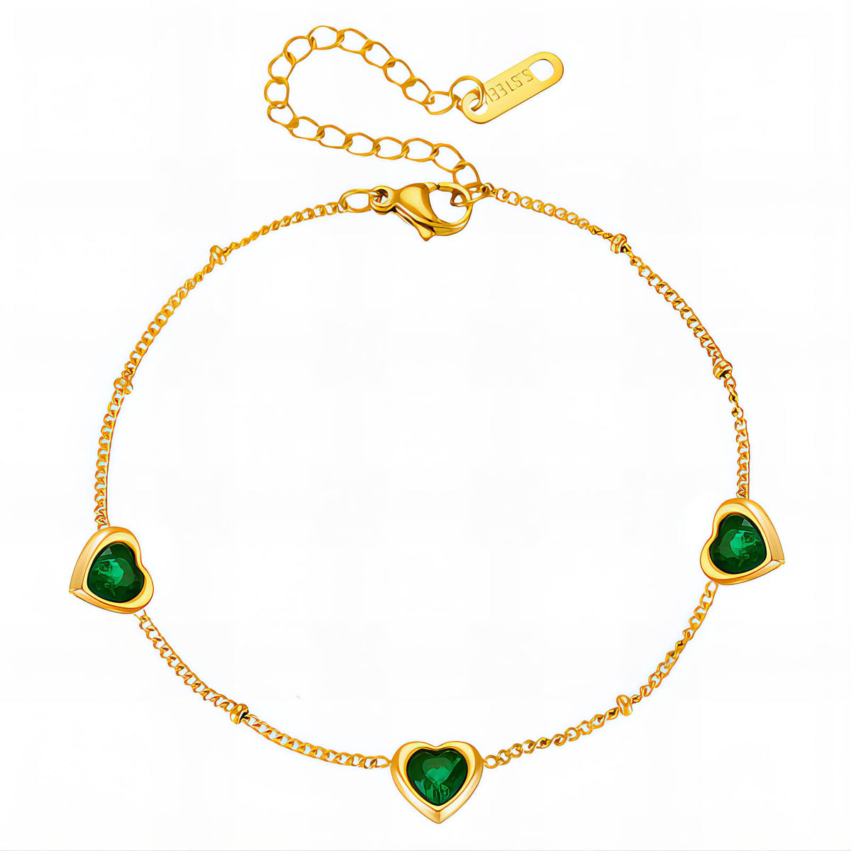 "Hearts" PVD Gold-Plated Stainless Steel Bracelet