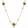 "Evil eye" Necklace, 18K Gold Plated Steel