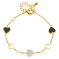 "Hearts" PVD Gold-Plated Stainless Steel Bracelet