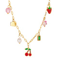 "Cherry" Necklace, 18K Gold Plated Steel