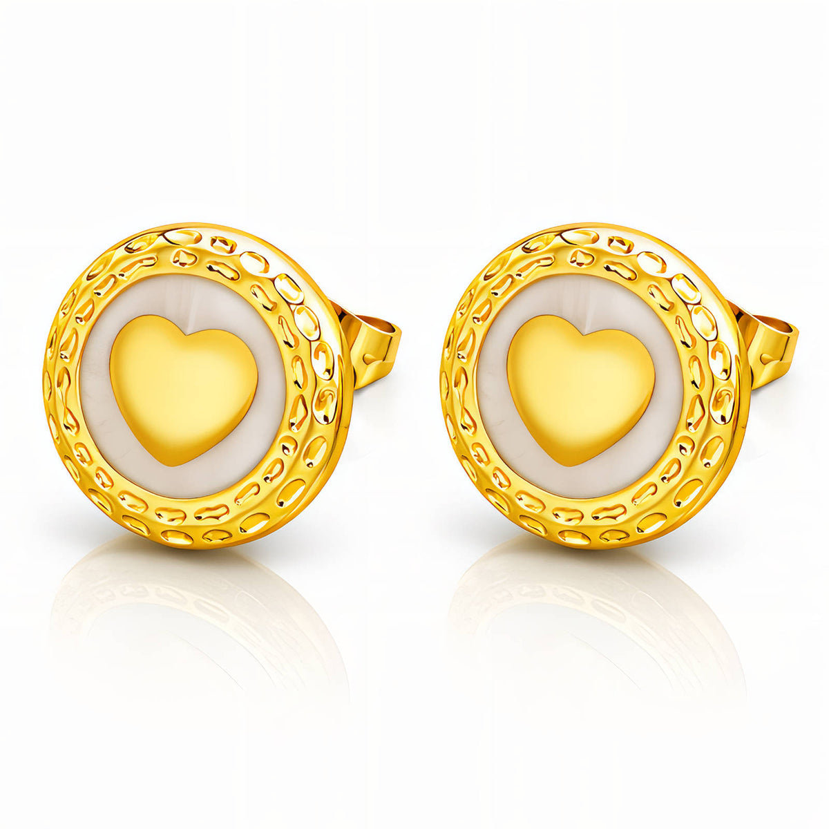 "Hearts" PVD Gold-Plated Stainless Steel Earrings
