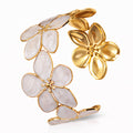 Flower Bracelet, 18K Gold Plated Steel