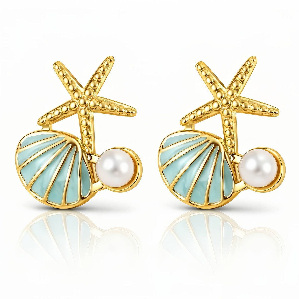 "Starfish" PVD Gold-Plated Stainless Steel Earrings
