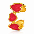 "Hearts" Bracelet, 18K Gold Plated Stainless Steel